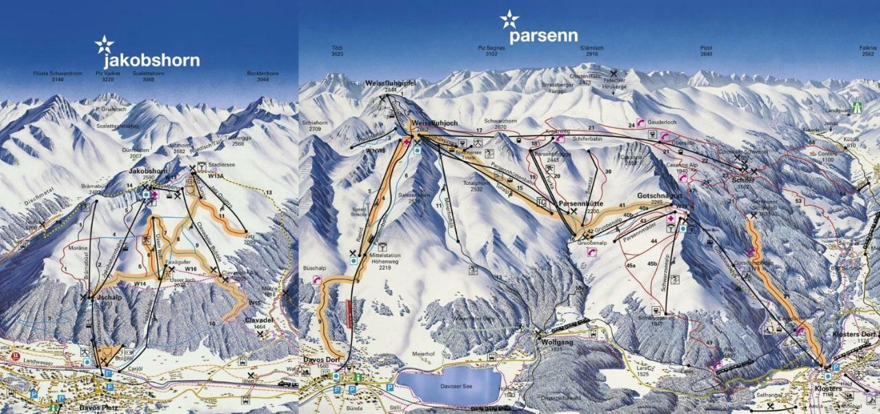 Spectacular View & Central Location In Davos Esterno foto